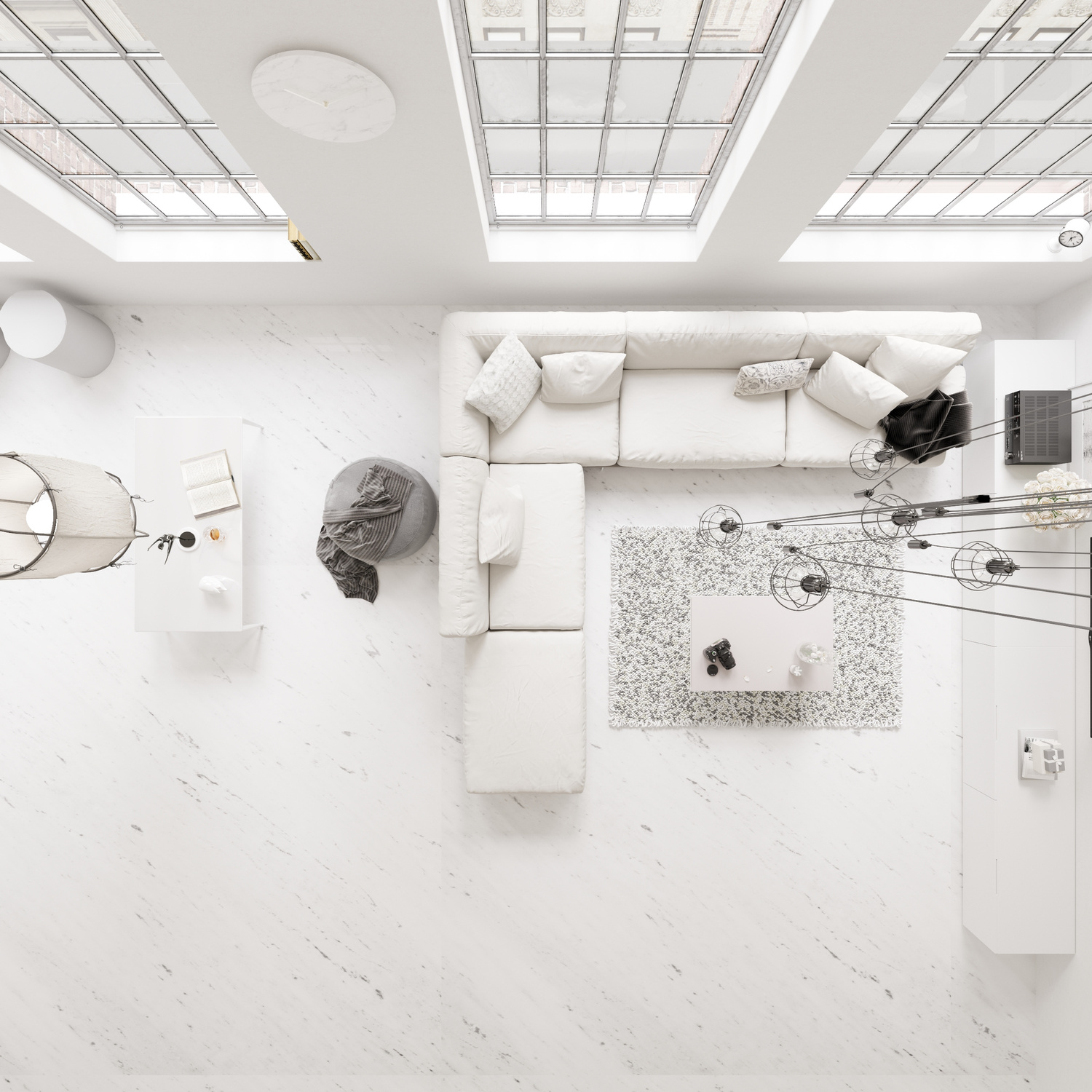 Seamless white, wall to wall